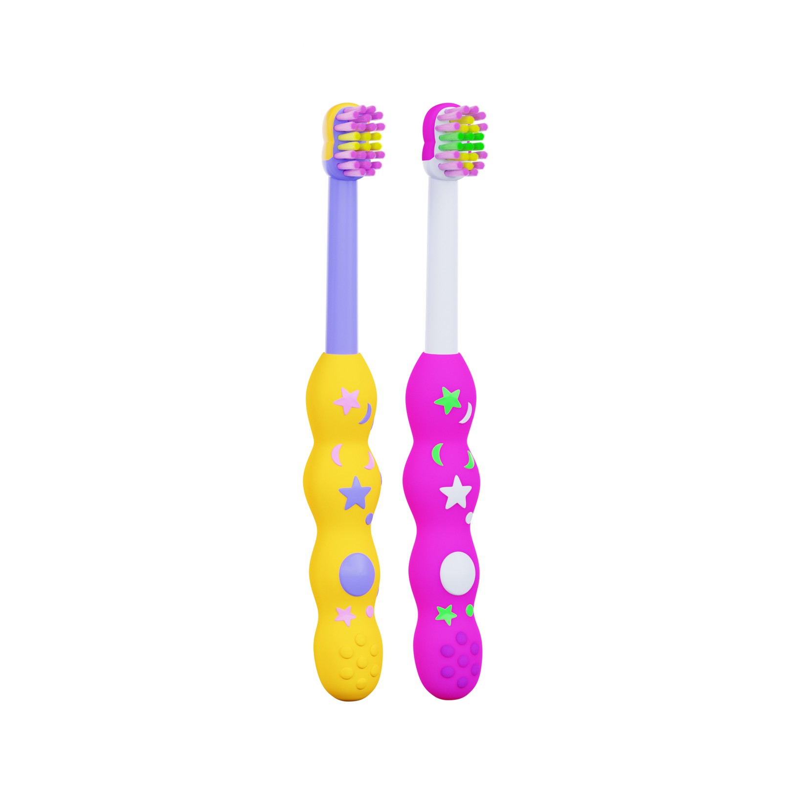 Nordics Premium Baby Soft 4080 Yellow&Pink detská zubná kefka