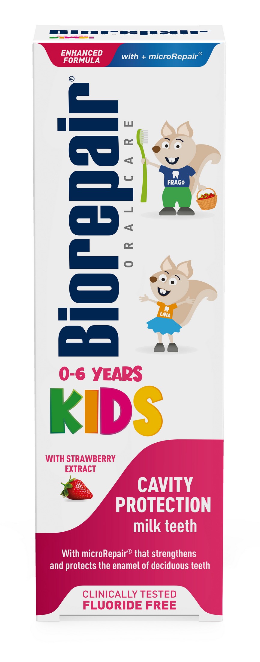 BioRepair Kids Strawberry 0-6 detská zubná pasta 50 ml
