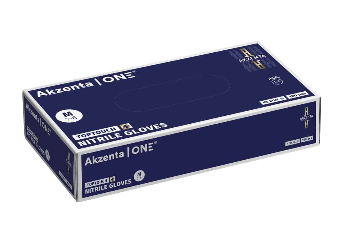 Akzenta Nitrile Top Touch Plus Ultrasoft Ice Blue S vyšetrovacie rukavice 100 ks