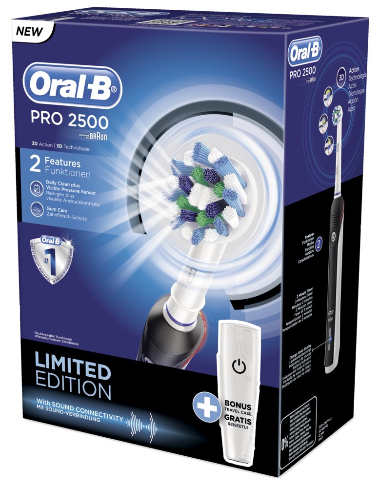 Braun Oral-B PRO 2 2500 D20 CrossAction BLACK zubná kefka