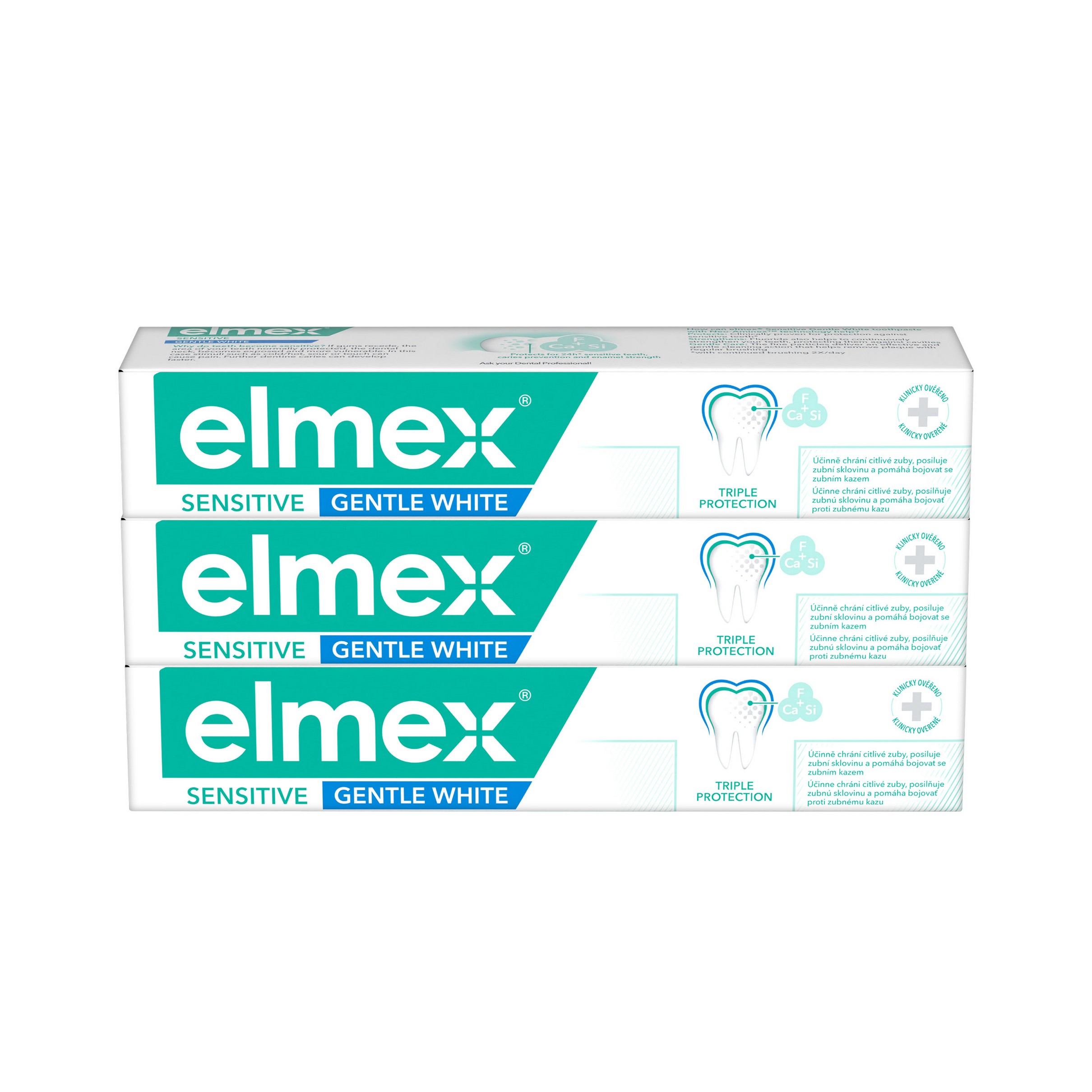 Elmex Bieliace zubná pasta pre citlivé zuby Sensitive Whitening 3 x 75 ml