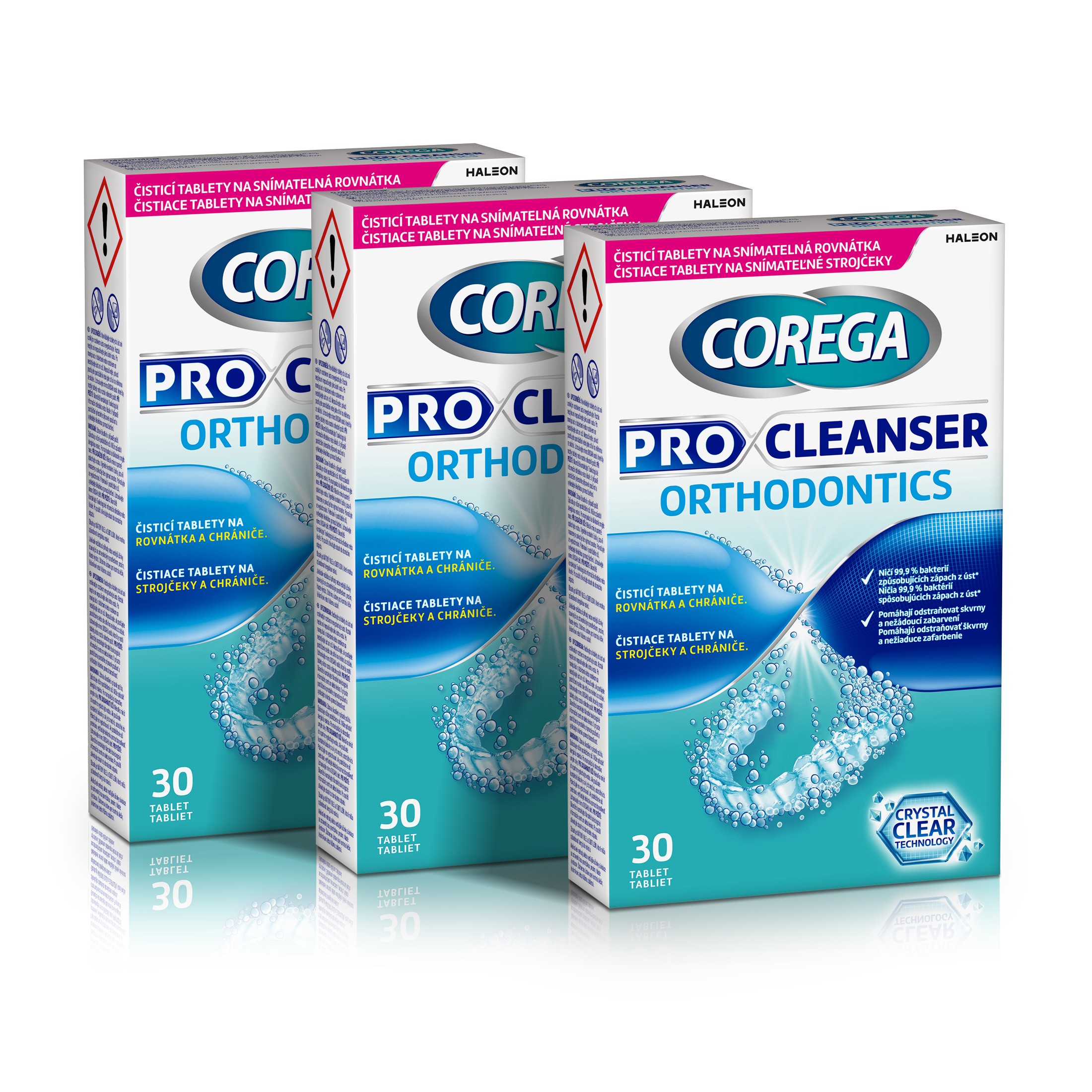 Corega Pro Cleanser Orthodontics čistiace tablety 3x30 ks
