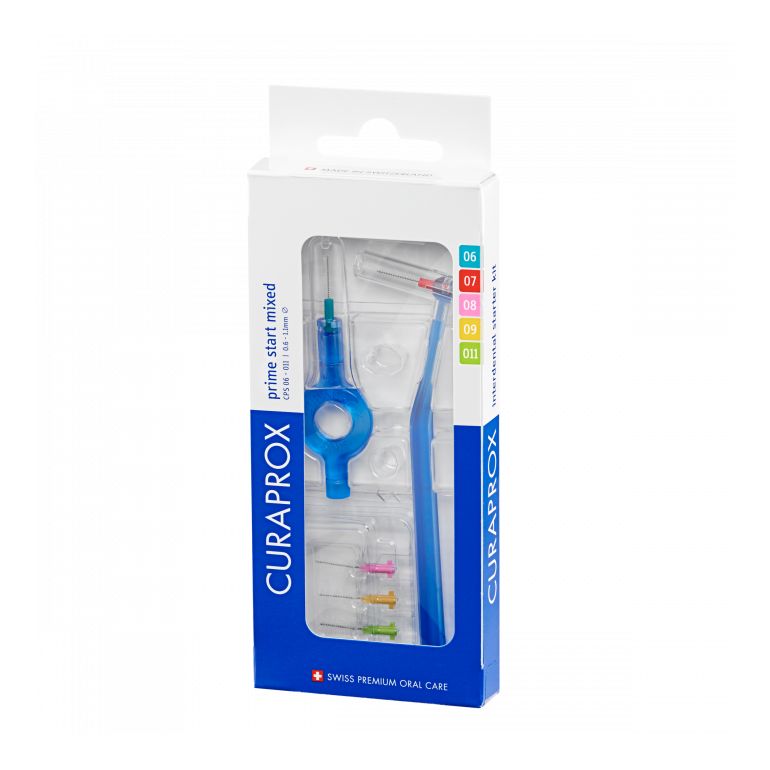 Curaprox CPS Prime Start Mixed medzizubné kefky 5 ks + handy držiak UHS 409 a UHS 470