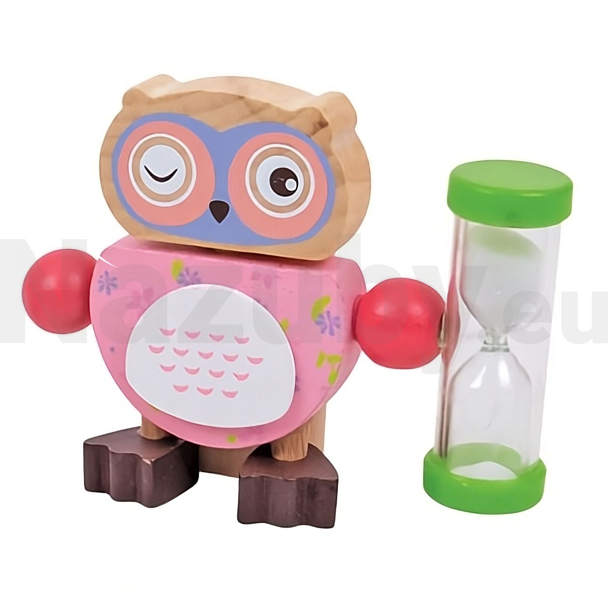 Bigjigs Toys presýpacie hodiny malá sova – ružová